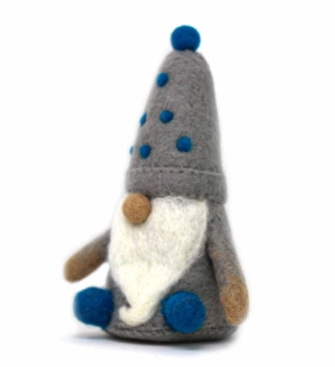 Handmade Felt Winter Blues Gnomes - Set Of 3